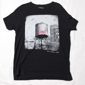 Free State Brooklyn BKLYN Water Tower Graphic T-Shirt Black Size Large